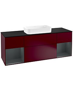 Villeroy und Boch Finion Villeroy und Boch Finion G332HGHB 160cm, cover plate black matt, Emotion, shelves Midnight matt lacquer, Peony Matt
