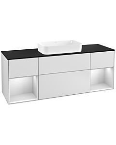 Villeroy und Boch Finion Villeroy und Boch Finion G332MTMT 160cm, cover plate black matt, Emotion, shelves White matt lacquer, White matt lacquer