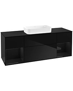 Villeroy und Boch Finion Villeroy und Boch Finion G332PHPH 160cm, cover plate black matt, Emotion, shelves Glossy black lacquer, Glossy Black Lacquer