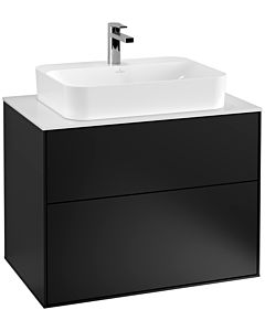 Villeroy und Boch Finion Villeroy und Boch G34100PD 80x60.3cm, Emotion, plaque de finition blanc mat, laqué noir mat