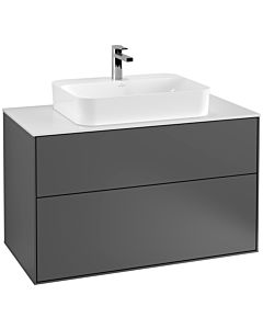 Villeroy und Boch Finion Waschtischunterschrank G35100GK 100x60,3cm, Emotion, Abdeckplatte white matt, Anthracite matt