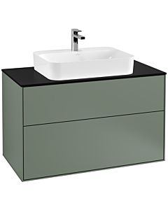 Villeroy und Boch Finion Waschtischunterschrank G35200GM 100x60,3cm, Emotion, Abdeckplatte black matt, Olive Matt Lacquer