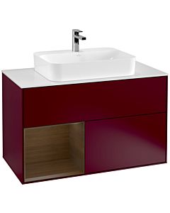 Villeroy und Boch Finion Villeroy und Boch Finion G361GNHB 100cm, cover plate white matt, Emotion, shelf left Peony Matt veneer, Peony Matt