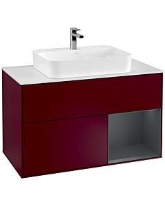 Villeroy und Boch Finion Villeroy und Boch Finion G371HGHB 100cm, cover plate white matt, Emotion, shelf on the right Midnight Blue Matt Lacquer , Peony Matt