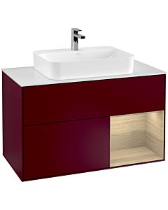 Villeroy und Boch Finion Villeroy und Boch G371PCHB 100cm, plaque de finition blanc mat, émotion, étagère à droite Oak Veneer , Peony Matt