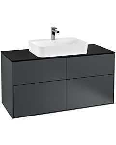 Villeroy und Boch Finion Waschtischunterschrank G38200HG 120x60,3cm, Emotion, Abdeckplatte black matt, Midnight Blue Matt Lacquer
