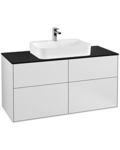 Villeroy und Boch Finion Waschtischunterschrank G38200MT 120x60,3cm, Emotion, Abdeckplatte black matt, White matt lacquer