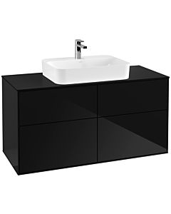 Villeroy und Boch Finion Waschtischunterschrank G38200PH 120x60,3cm, Emotion, Abdeckplatte black matt, Glossy Black Lacquer