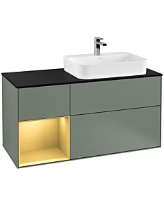 Villeroy und Boch Finion Villeroy und Boch Finion G392HFGM 120cm, cover plate black matt, Emotion, shelf left gold matt, Olive Matt Lacquer