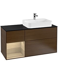 Villeroy und Boch Finion Villeroy und Boch Finion G392PCGN 120cm, cover plate black matt, Emotion, shelf on the left Oak Veneer , Oak Veneer veneer