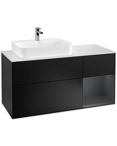 Villeroy und Boch Finion Villeroy und Boch Finion G401HGPD 120cm, cover plate white matt, Emotion, shelf on the right Midnight Blue Matt Lacquer , black matt lacquer