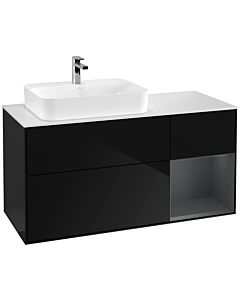 Villeroy und Boch Finion Villeroy und Boch Finion G401HGPH 120cm, cover plate white matt, Emotion, shelf on the right Midnight Blue Matt Lacquer , Glossy Black Lacquer