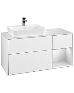 Villeroy und Boch Finion Villeroy und Boch Finion G401MTGF 120cm, cover plate white matt, Emotion, shelf on the right white matt lacquer, glossy white lacquer