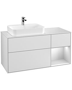 Villeroy und Boch Finion Villeroy und Boch Finion G401MTMT 120cm, cover plate white matt, Emotion, shelf on the right white matt lacquer, white matt lacquer