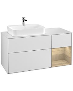 Villeroy und Boch Finion Villeroy und Boch Finion G401PCMT 120cm, cover plate white matt, Emotion, shelf right Oak Veneer , white matt lacquer