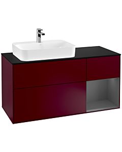 Villeroy und Boch Finion Villeroy und Boch Finion G402GKHB 120cm, cover plate black matt, Emotion, shelf on the right anthracite matt, Peony Matt