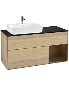 Villeroy und Boch Finion Villeroy und Boch G402GNPC 120cm, plaque de finition noir mat, emotion, étagère droite placage Oak Veneer , Oak Veneer