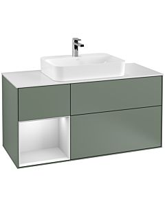 Villeroy und Boch Finion Villeroy und Boch Finion G411MTGM 120cm, cover plate white matt, Emotion, shelf left white matt lacquer, Olive Matt Lacquer