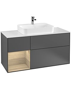 Villeroy und Boch Finion Villeroy und Boch Finion G411PCGK 120cm, cover plate white matt, Emotion, shelf left Oak Veneer , anthracite matt