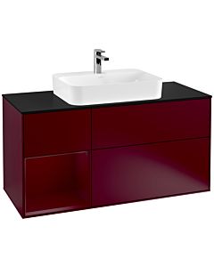 Villeroy und Boch Finion Villeroy und Boch Finion G412HBHB 120cm, cover plate black matt, Emotion, shelf left Peony , Peony Matt