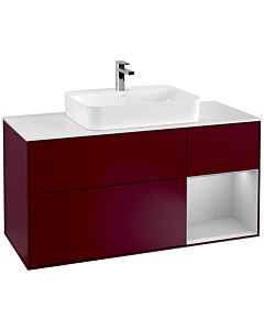 Villeroy und Boch Finion Villeroy und Boch Finion G421GJHB 120cm, cover plate white matt, Emotion, shelf right light gray matt, Peony Matt