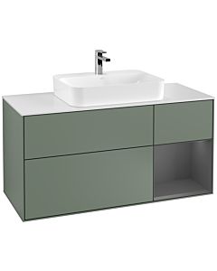 Villeroy und Boch Finion Villeroy und Boch Finion G421GKGM 120cm, cover plate white matt, Emotion, shelf on the right anthracite matt, Olive Matt Lacquer
