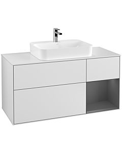 Villeroy und Boch Finion Villeroy und Boch Finion G421GKMT 120cm, cover plate white matt, Emotion, shelf on the right anthracite matt, white matt lacquer