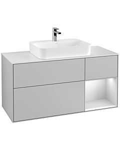 Villeroy und Boch Finion Villeroy und Boch Finion G421MTGJ 120cm, cover plate white matt, Emotion, shelf on the right white matt, light gray matt