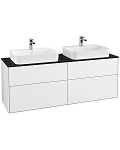 Villeroy und Boch Finion Villeroy und Boch G43200GF 160x60.3cm, Emotion, plaque de finition noir mat, laqué blanc brillant