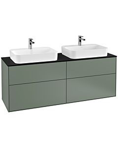 Villeroy und Boch Finion Waschtischunterschrank G43200GM 160x60,3cm, Emotion, Abdeckplatte black matt, Olive Matt Lacquer