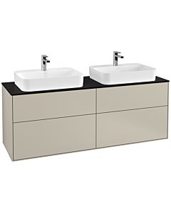 Villeroy und Boch Finion Waschtischunterschrank G43200HH 160x60,3cm, Emotion, Abdeckplatte black matt, Sand Matt Lacquer