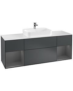 Villeroy und Boch Finion Villeroy und Boch Finion G451GKHG 160cm, cover plate white matt, Emotion, shelves anthracite matt lacquer, midnight Blue Matt Lacquer