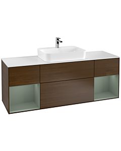 Villeroy und Boch Finion Villeroy und Boch Finion G451GMGN 160cm, cover plate white matt, Emotion, shelves olive matt lacquer, walnut veneer
