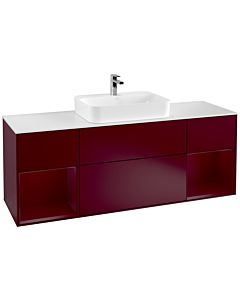 Villeroy und Boch Finion Villeroy und Boch G451HBHB 160cm, plaque de finition blanc mat, Emotion, étagères Peony laqué mat, Peony Matt