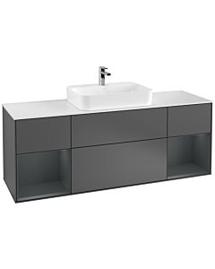 Villeroy und Boch Finion Villeroy und Boch Finion G451HGGK 160cm, cover plate white matt, Emotion, shelves midnight matt lacquer, anthracite matt