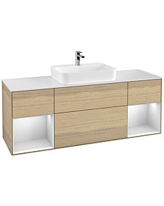 Villeroy und Boch Finion Villeroy und Boch Finion G451MTPC 160cm, cover plate white matt, Emotion, shelves white matt lacquer, Oak Veneer