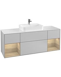 Villeroy und Boch Finion Villeroy und Boch Finion G451PCGJ 160cm, cover plate white matt, Emotion, shelves Oak Veneer , light gray matt