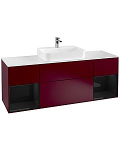 Villeroy und Boch Finion Villeroy und Boch Finion G451PHHB 160cm, cover plate white matt, Emotion, shelves Glossy black lacquer, Peony Matt