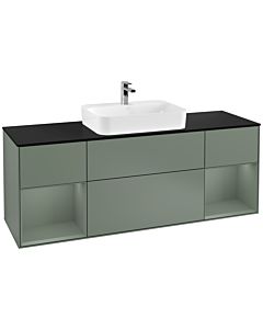 Villeroy und Boch Finion Villeroy und Boch Finion G452GMGM 160cm, cover plate black matt, Emotion, shelves olive matt lacquer, Olive Matt Lacquer
