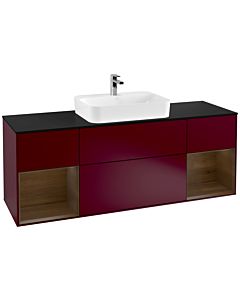 Villeroy und Boch Finion Villeroy und Boch Finion G452GNHB 160cm, cover plate black matt, Emotion, shelves Peony Matt veneer, Peony Matt