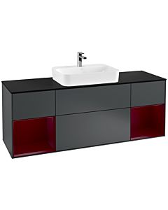 Villeroy und Boch Finion Villeroy und Boch Finion G452HBHG 160cm, cover plate black matt, Emotion, shelves Peony matt lacquer, midnight Blue Matt Lacquer