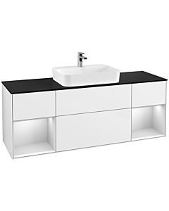 Villeroy und Boch Finion Villeroy und Boch Finion G452MTGF 160cm, cover plate black matt, Emotion, shelves White matt lacquer, Glossy white lacquer