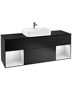 Villeroy und Boch Finion Villeroy und Boch Finion G452MTPD 160cm, cover plate black matt, Emotion, shelves White matt lacquer, Black matt lacquer