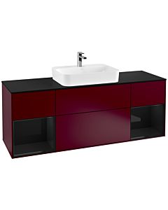 Villeroy und Boch Finion Villeroy und Boch Finion G452PHHB 160cm, cover plate black matt, Emotion, shelves Glossy black lacquer, Peony Matt
