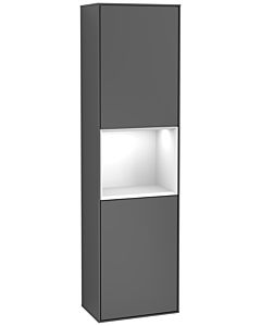 Villeroy und Boch armoire Finion G460GFGK 41.8x151.6cm, gauche, Emotion, étagère Laque blanc brillant, Anthracite mat