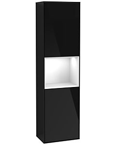 Villeroy und Boch Finion cabinet G460GFPH 41.8x151.6cm, left, Emotion, shelf Glossy White Lacquer , Glossy Black Lacquer