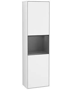 Villeroy und Boch Finion cabinet G460GKGF 41.8x151.6cm, left, Emotion, shelf Anthracite Matt Lacquer, Glossy white lacquer