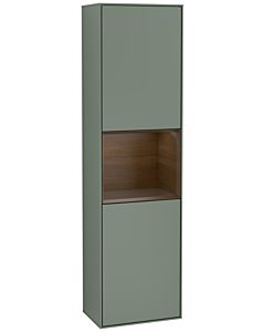 Villeroy und Boch Finion cabinet G460GNGM 41.8x151.6cm, left, Emotion, shelf Walnut Veneer , Olive Matt Lacquer