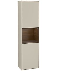 Villeroy und Boch Finion cabinet G460GNHH 41.8x151.6cm, left, Emotion, shelf Walnut Veneer , Sand Matt Lacquer