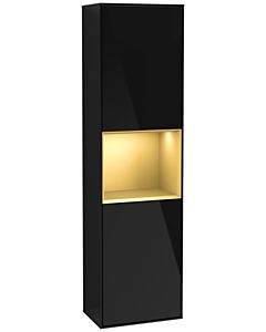 Villeroy und Boch Finion cabinet G460HFPH 41.8x151.6cm, left, Emotion, shelf gold matt Glossy Black Lacquer , Glossy Black Lacquer